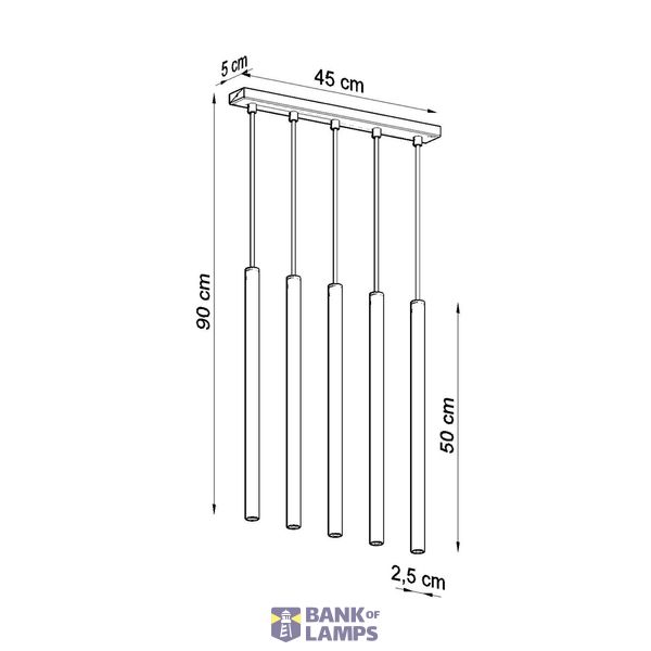 PASTELO 5L HANGING LAMP GOLDEN GLOSS G9 5X8W IP20 image 4