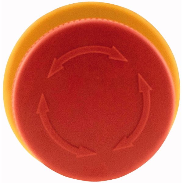 M22-PVT30 Emergency stop/emergency switching off pushbutton, RMQ-Titan, Mushroom-shaped, 30 mm, Non-illuminated, Turn-to-release function, Red, yellow image 1