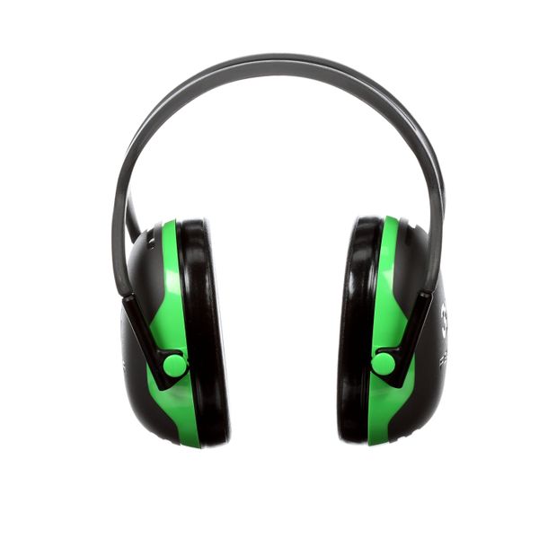 3M™ PELTOR™ Earmuffs, Green, Headband, X1A image 3