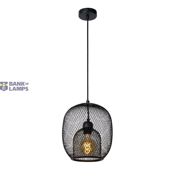 Lucide JERREL - Pendant light - Ø 25 cm - 1xE27 - Black image 1