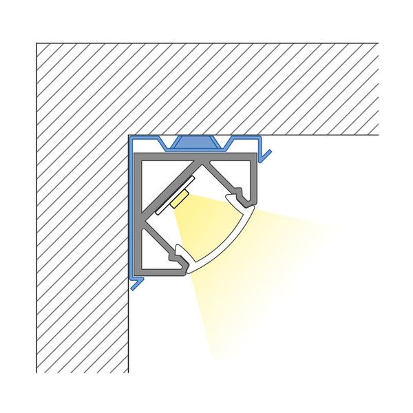 Corner aluminum profile RT, 19x19 mm, including White diffuser, 2 m image 1