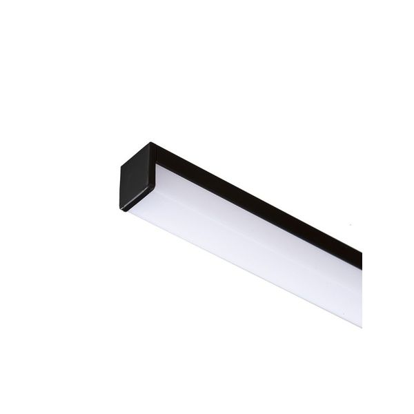 LED PROFILE H surface mounted 1m black matte acrylic/aluminum image 1