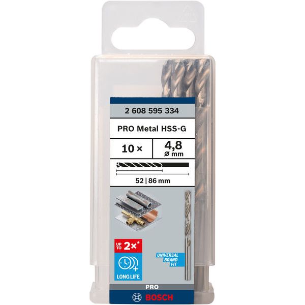 Metal drill bits HSS-G, DIN 338 4,8 x 52 x 83 mm 10 pcs. image 1