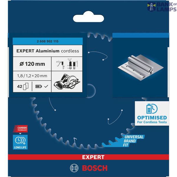 Expert for Aluminium Circular Saw Blade for Cordless Saws 120x1.8/1.2x20 T42 image 2