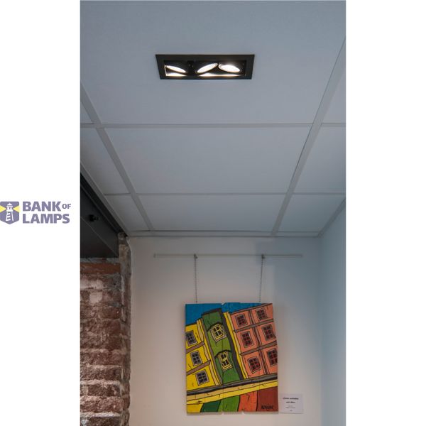KADUX, recessed ceiling light, triple, 3000K, 38°, IP 20, square, black image 3
