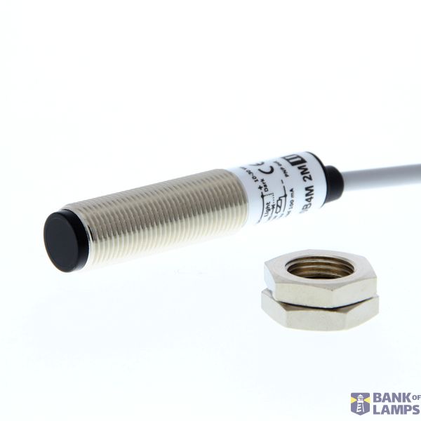 Photoelectric sensor, M12 brass housing, diffuse, 300 mm teachable, PN image 1