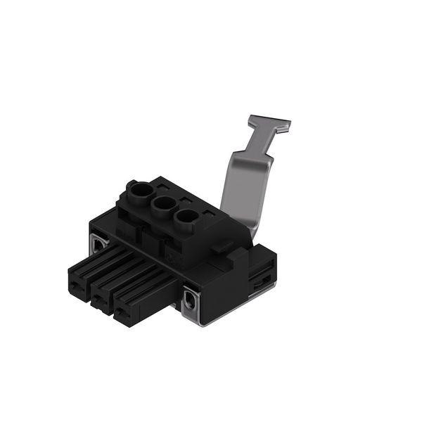 PCB plug-in connector, female plug, 7.62 mm, Number of poles: 3, 180°, Clamping yoke connection, Clamping range, max. : 10 mm², Box image 4