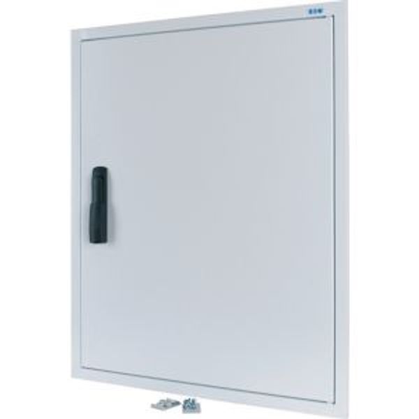 BP-U-3S-600/7-P-W Flush-mounting trim ring with sheet steel door and locking rotary lever for 3-component system, W = 600 mm, H = 760 mm, white image 4