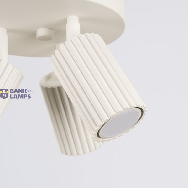 MINIMALIST BEIGE CEILING LAMP FROM THE CARBON SERIES, ADJUSTABLE SPOTLIGHTS, ROUND ROSETTE 3XGU10 image 4