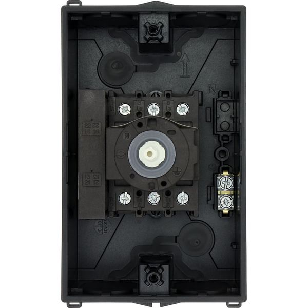 P1-25/I2/SVB/HI11 Main switch, P1, 25 A, surface mounting, 3 pole, 1 N/O, 1 N/C, Emergency switching off function, With red rotary handle and yellow locking ring, Locka image 24