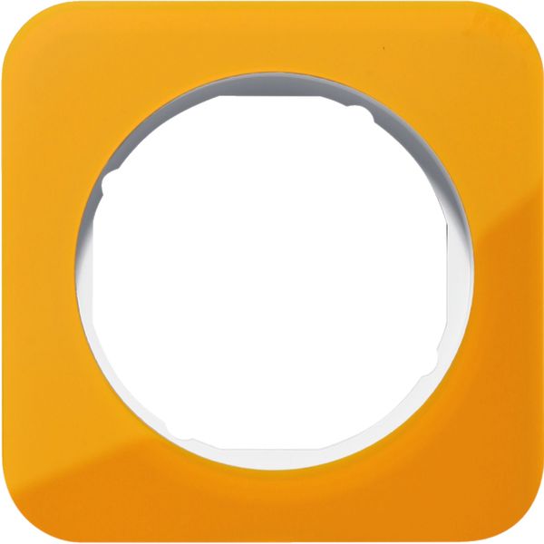 Frame 1gang, R.1, orange trans./p. white glossy, acrylic image 1