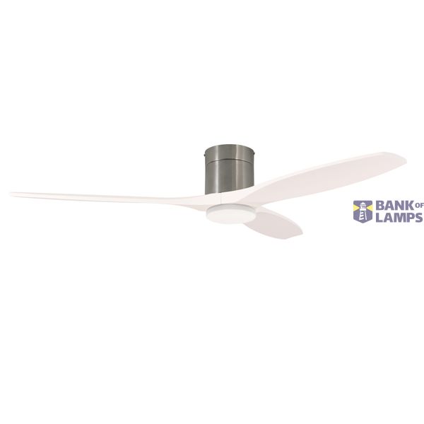 Fan Stem Evo ø1220mm Tube Satin Nickel with White Blades White LED 2875 SW 3000-4000-5000K ON-OFF image 1