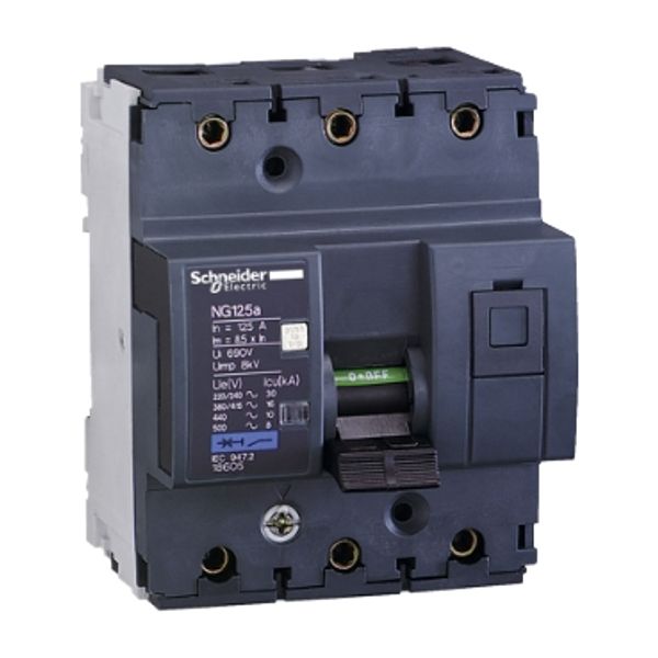 Miniature circuit-breaker, Acti9 NG125A, 3P, 125 A, C curve, 16 kA (IEC 60947-2) image 2