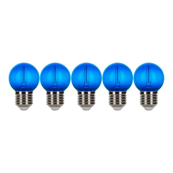 EcoPack 5pcs LED Filament G45 E27 0.6W Blue PC image 3
