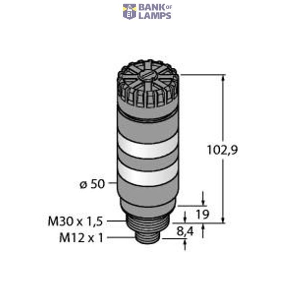 LED Signal Light Compact Signal Tower   TL50CYRAQ image 1
