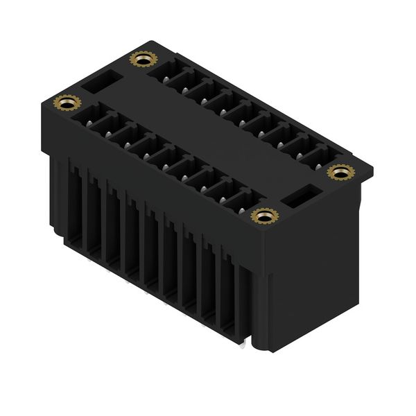 PCB plug-in connector, male header, Flange, THT/THR solder connection, 3.81 mm, Number of poles: 18, 180°, Solder pin length (l): 3.2 mm, tinned, black, Box image 2