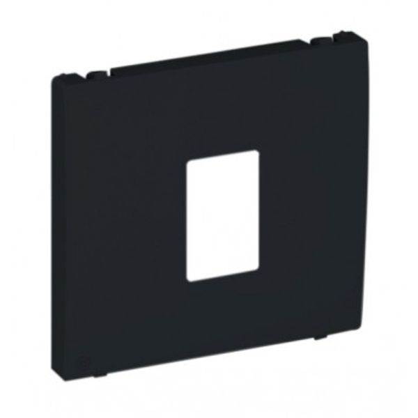 COV PLAT F/SINGLE RJ45 COMP SOCKETS BLACK image 1