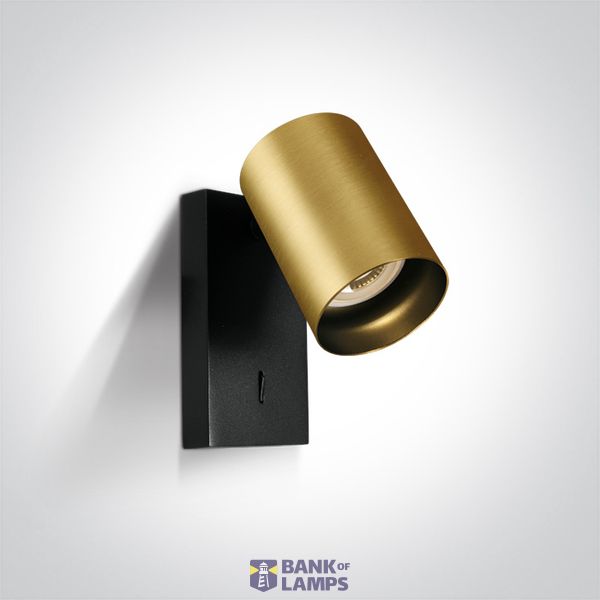 BRUSHED BRASS GU10 10W DARK LIGHT WITH SWITCH image 1