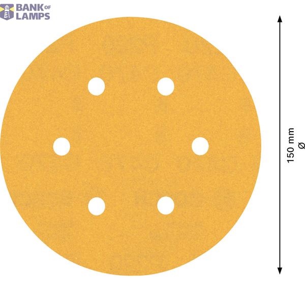 EXPERT C47 Sandpaper with 6 holes for Random Orbital Sanders 15 mm, G 22 5-pc image 2