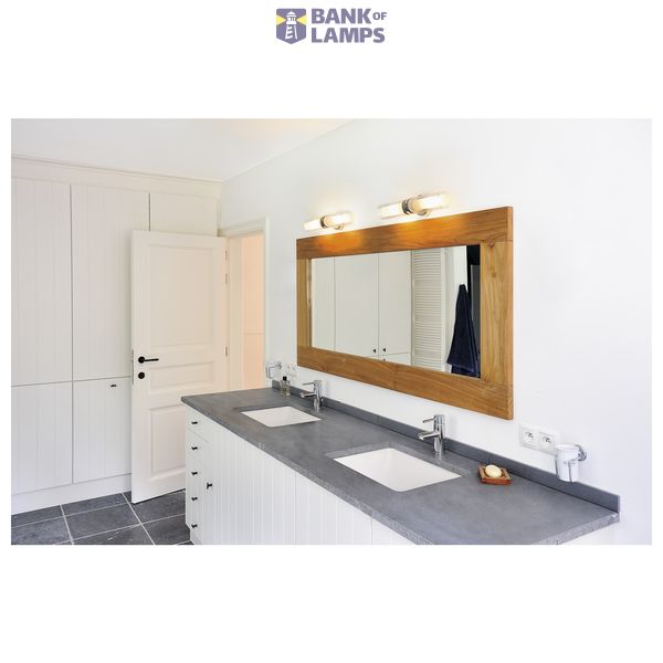 Wall light, WL 106, chrome, double-glass, 2xE14, max. 2x40W, IP44 image 3