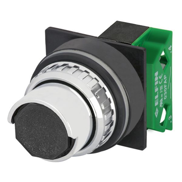 Push-button with half guard, black, N.O. image 1