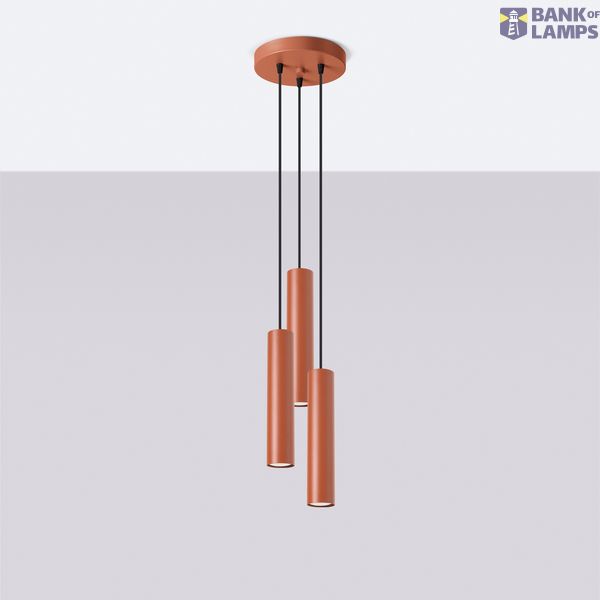 LAGOS 3P HANGING LAMP RED OCHRE 3XGU10 image 6