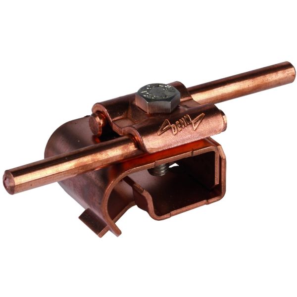 Gutter clamp Cu f. bead 16-22mm with double cleat for Rd 8-10mm image 1