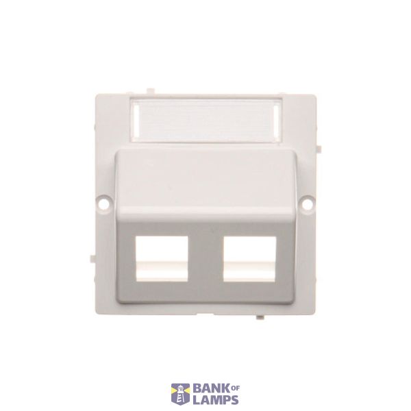 Double angled Keystone IT/telephone socket cover with descriptive field, (cover), white image 1