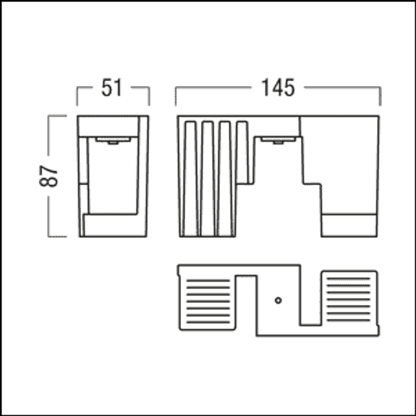 SUI 3PH/L3+DALI TRACK RECESS BRACKET 2X - Set of mounting clips image 2