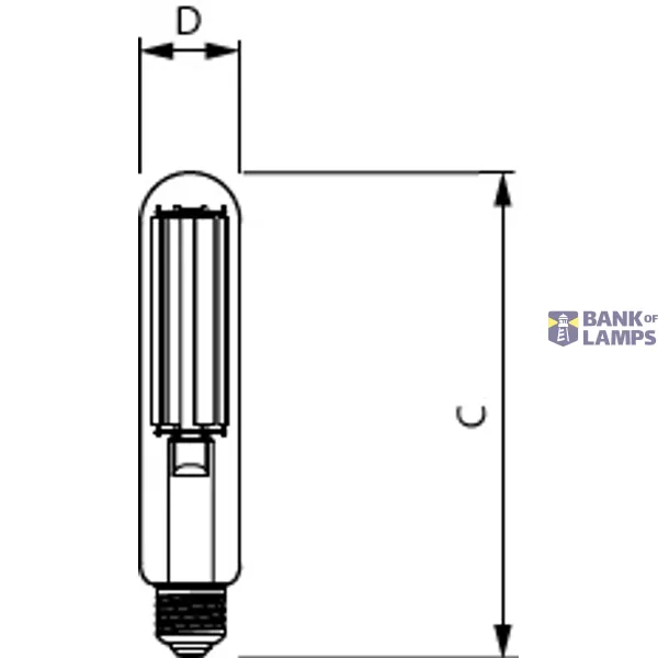 LED SON-T, Tubular, Mains, 26 W, SON-T 70W, E27, 3000 K, 4200 lm, CRI 70, 25000 hour(s) image 2