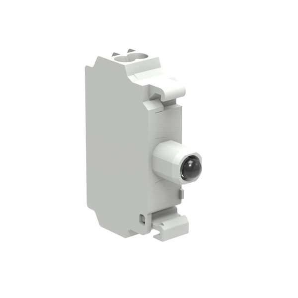 LED integrated lamp-holder, steady light Ø22mm Platinum series, spring-clamp termination, 85...140VAC. White image 1