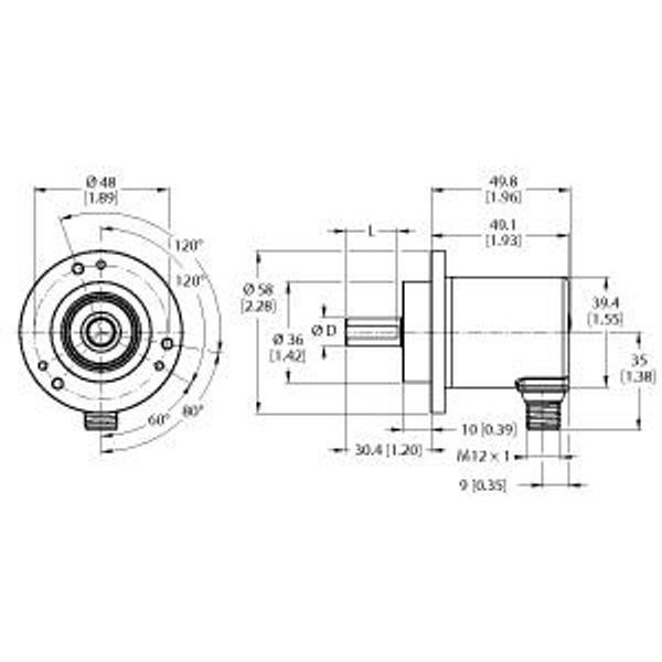 Absolute Rotary Encoder - Multiturn IO-Link   REM-E-195T6C-IOL32B-H1141 image 1