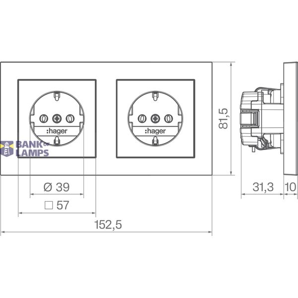 WCD RA 2V (duo box), cover frame, operated, single-piece, A.1 light white matte image 3