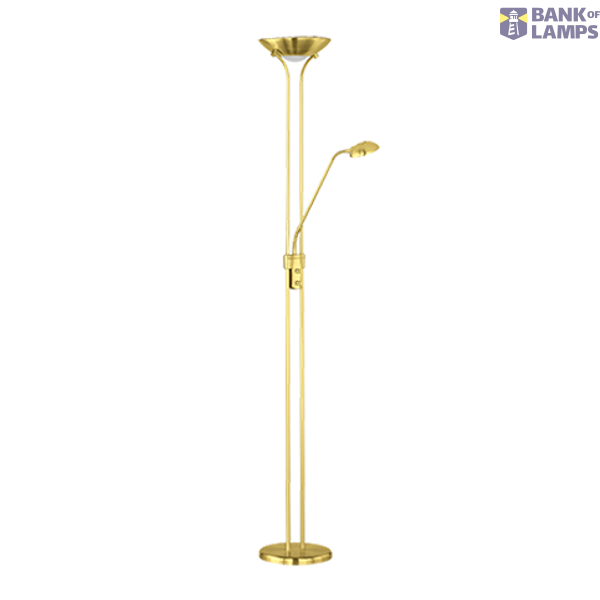 Spock LED floor lamp uplighter matt brass image 1