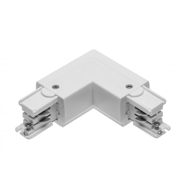 Connector L 90° for 3-phase track, external, white image 1