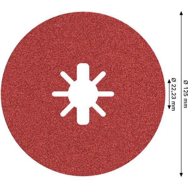X-LOCK Fibre Disc, 125mm, G80, star hole, R780 Best for Metal + Inox image 2