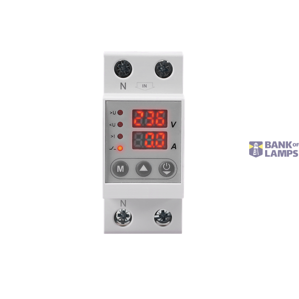 Over & Under Voltage and Overcurrent Protector, AC 220V, 63A, 1P+N image 2