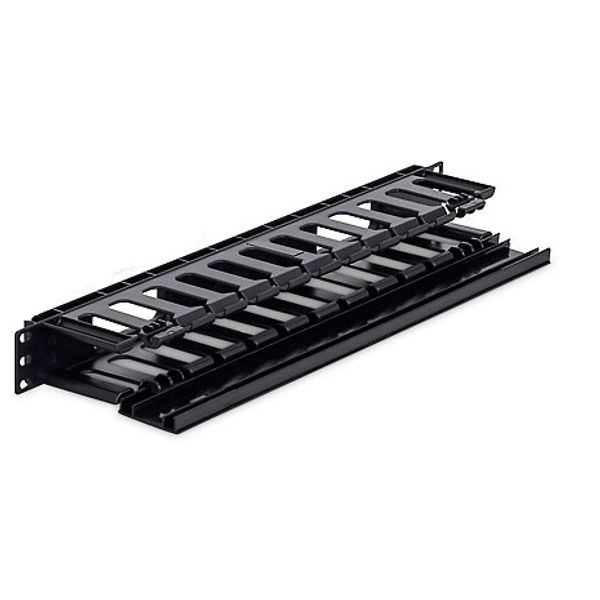 19" Cable management panel, 1U, plastic, black RAL9005 image 2