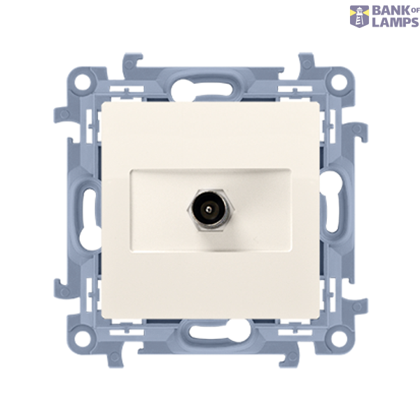 Single TV socket final, cream white/electro white image 1