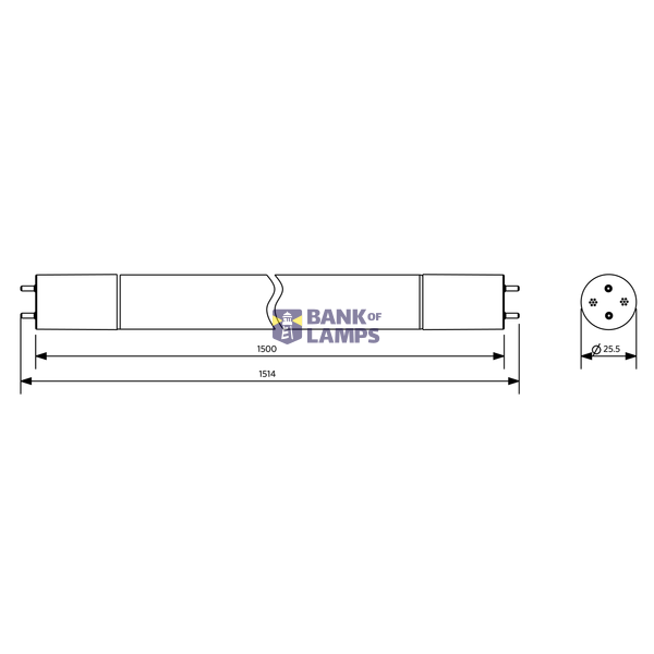 LED P T8 glass 1500 23W 100pct 3000K CT image 4