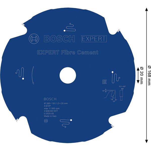 Expert for Fiber Cement 168x20x1.8/1.2 mm, T4 image 2
