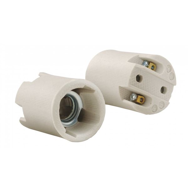Ceramic socket E14, white image 1