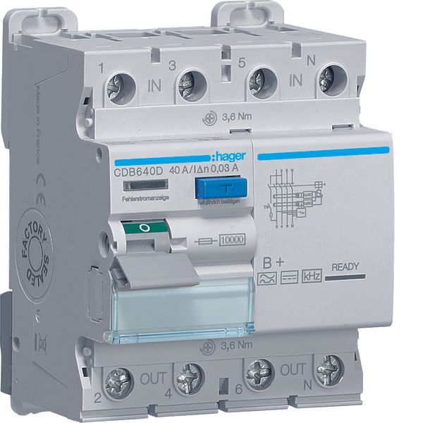 RCCB 3P+N 40A 30mA B+ image 1