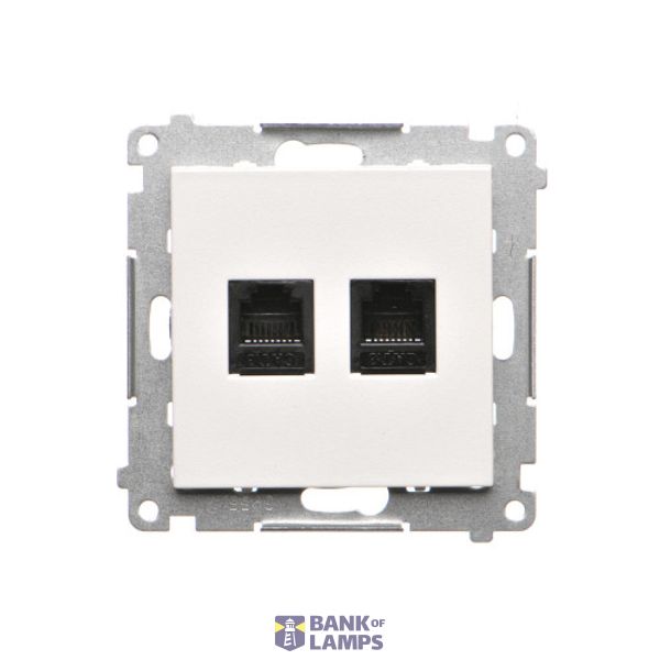 RJ12 double telephone socket, white matt image 1