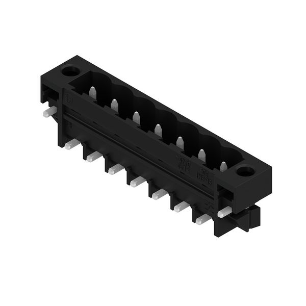 PCB plug-in connector, male header, Solder flange, THT/THR solder connection, 5.08 mm, Number of poles: 7, 270°, Solder pin length (l): 1.5 mm, tinned, black, Tape image 5