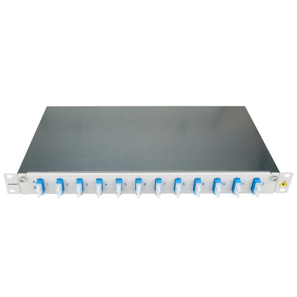 FO Patchpanel 19", 1U, sliding, for 24 fibers, SC, SM image 1