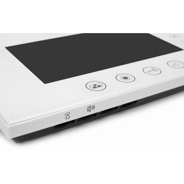 video intercom: 7" color monitor with memory, SD card port, plastic/aluminum, black + power supply image 3