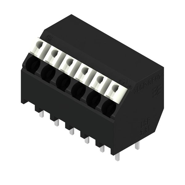 Printed circuit board terminals, 3.50 mm, Number of poles: 6, 135°, Solder pin length (l): 3.5 mm, black, PUSH IN with actuator, Clamping range, max. : 1.5 mm², Tape image 2