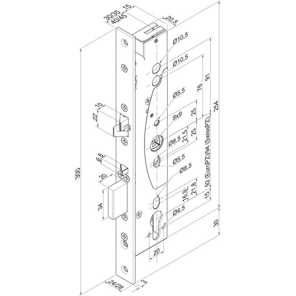 High-security lock, microswitch 409X202PZ image 1