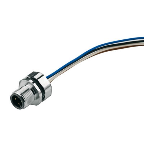 Built-in plugs, M12, pin, straight, Mounting thread: PG 9, Number of poles: 5, Strand / cable length: 0.5 m, Front mounting image 1